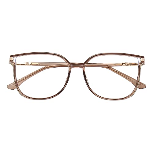 GUDVUE Oversized Blue Light Glasses, Computer Reading/Gaming/Phones Glasses, Anti Glare/UV400/Eye Strain, Large Square Frame
