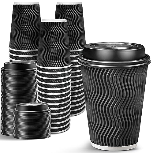 Ginkgo 12 oz Black Cups