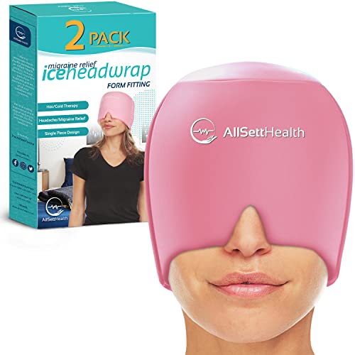 AllSett Health 2 Pack Migraine Relief Ice Head Wrap