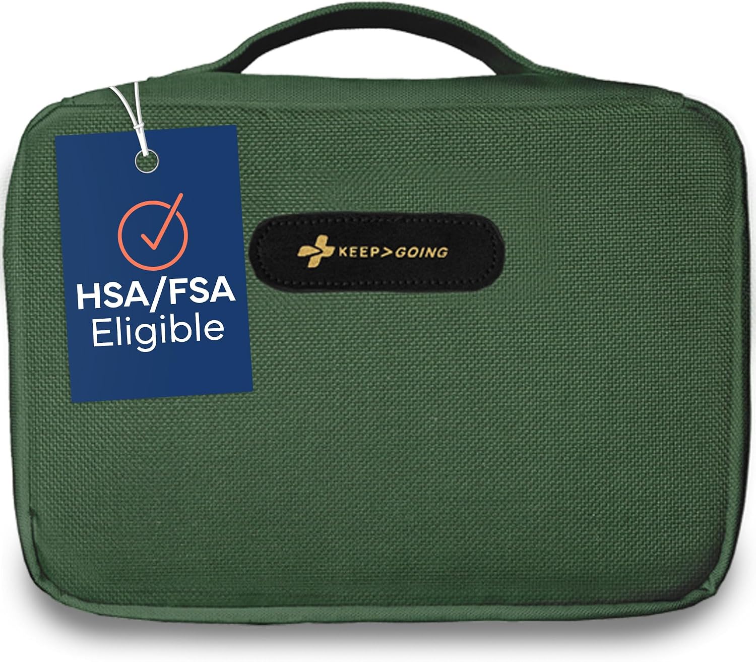 KeepGoing Large Home First Aid Kit for Kids  260 Pc. for Car, Home, Dorm, & Boat with Latex-Free Bandages  10 x 7 x 3.5 in. Travel First Aid Kit (Hunter Green)