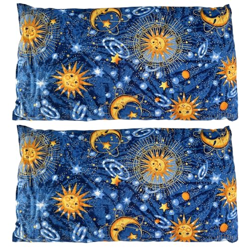 Nature's Approach - Basic Herb Pack Rice Heating Pad Microwavable Reusable Heat Pack with Herbal Aromatherapy Fill, Freezer and Microwave Safe for Hot and Cold Therapy, 2 Pack Celestial Indigo