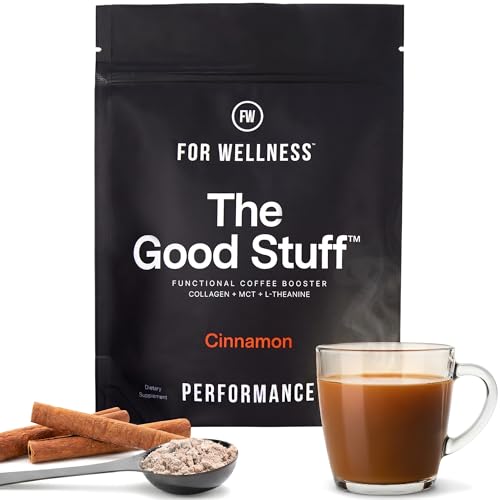 For Wellness The Good Stuff Performance  Coffee Booster | Collagen + MCT Powder Supplement with L-Theanine and Antioxidants for Jitter-Free Energy & Stamina | Non-Dairy, Keto-Friendly, 30 Servings