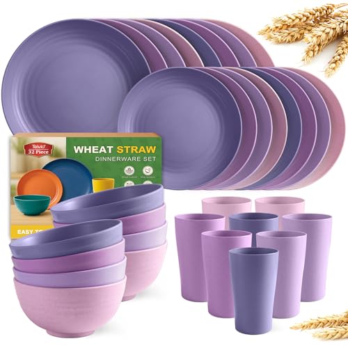 Teivio 32-Piece Wheat Straw (Purple Ombre)