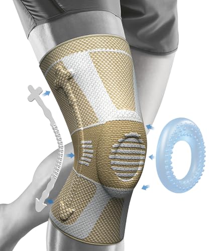 NEENCA Professional Knee Brace for Pain Relief, Medical Knee Compression Sleeve, Knee Support with Horizontal Knit Tech for Meniscus Tear, ACL, Arthritis, Joint Pain, Runner, Workout- FSA/HSA APPROVED