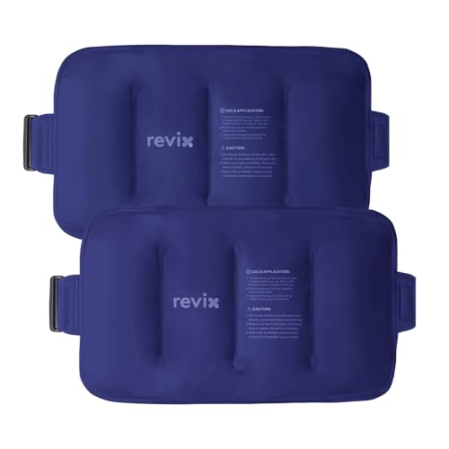 REVIX Reusable Ice Pack for Back Relief, Soft Plush Lining Gel Cold Packs for Lower Back, Shin, Knee, Hip, Arm, Flexible Cold Compress, 16  9 ", 2 Packs