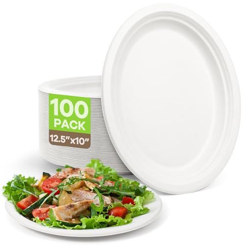 FEHHTO 12.5" Bagasse Plates