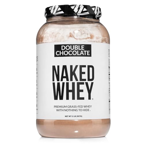 NAKED Whey Double Chocolate Grass Fed Whey Protein Powder, No GMO, No Soy, and Gluten Free. Nothing Artificial, Aid Growth and Recovery - 21 Servings