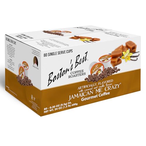 Bostons Best - Jamaican Me Crazy Flavored Delicious Gourmet Coffee, Compatible with Keurig Coffee Maker, 1 Count (80 Single Serve Cups)