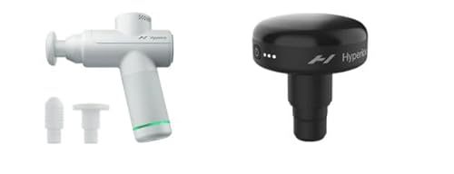 Hyperice |Hypervolt Go 2 Handheld Percussion Massage Gun Featuring Quiet Glide Technology, 3 Speeds, 2 Interchangeable Heads | Hypervolt Heated Head Attachment for All Hypervolt Models| Bundle