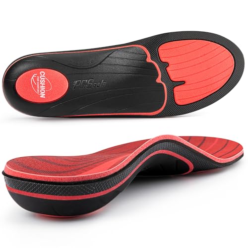 PCSsole Plantar Fasciitis Insoles Men Women- 220+lbs Heavy Duty High Arch Support Inserts with Comfort Cushion Orthotic Pain Relief Insoles for Flat Feet - Arch Pain - Heel Pain -Work Boot Shoe Insole