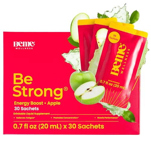BeMe Vitamin B12 Liquid Shot, BeStrong - Vitamin B 12 Drinkable Liquid Supplement Supports Energy Boost, Focus, & Concentration - Guarana, Taurine, & Collagen Supplements Promote Recovery (30 Sachets)