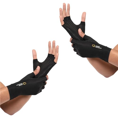 Copper Compression Arthritis Gloves (2 Pairs)