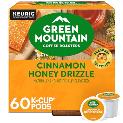 Green Mountain Coffee Roasters Cinnamon Honey Drizzle, Single-Serve Keurig K-Cup Pods, 6 Boxes of 10 (60 Count Total)