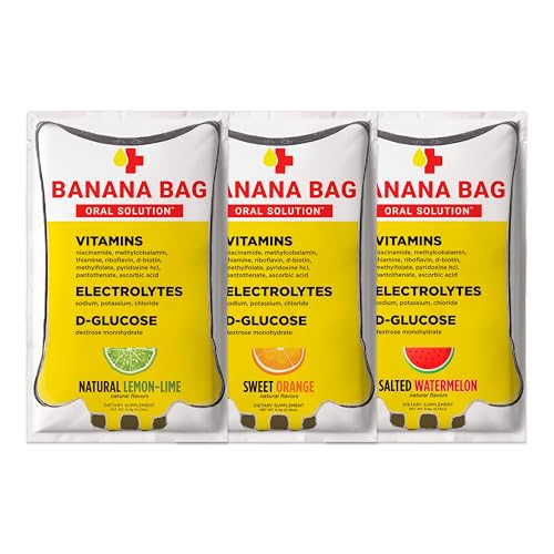 Banana Bag Oral Solution Packets  Variety Pack 30pk | A Refreshing Blend of Electrolytes, Vitamin C, and B-Complex | Crafted for Hydration and a Daily Boost Anytimeat Home, Work, or on The Go