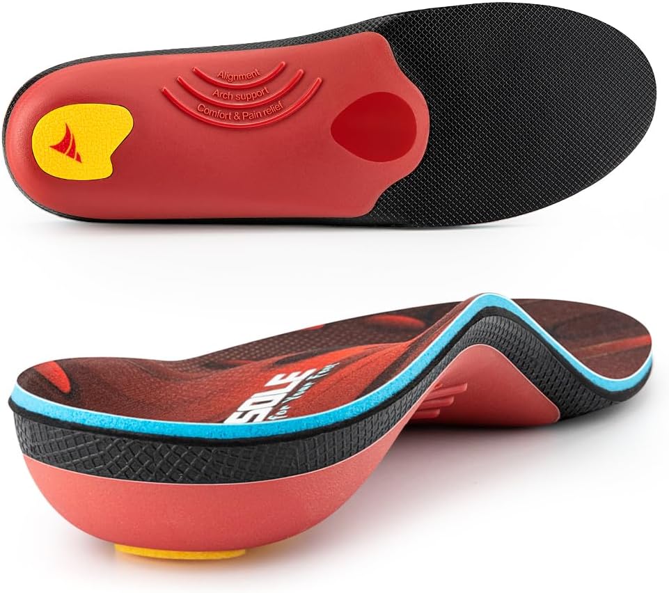 VALSOLE 250+ lbs Plantar Fasciitis High Arch Support Insole for Men Women,Heavy Duty Support Pain Relief Orthotics Insert,Relieve Flat Feet,High Arch,Foot Pain,Standing All Day Boot Work Shoe Insole