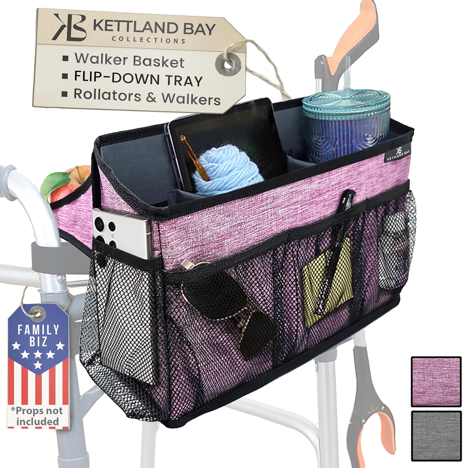 KETTLAND BAY Walker Basket (Platinum Gray)