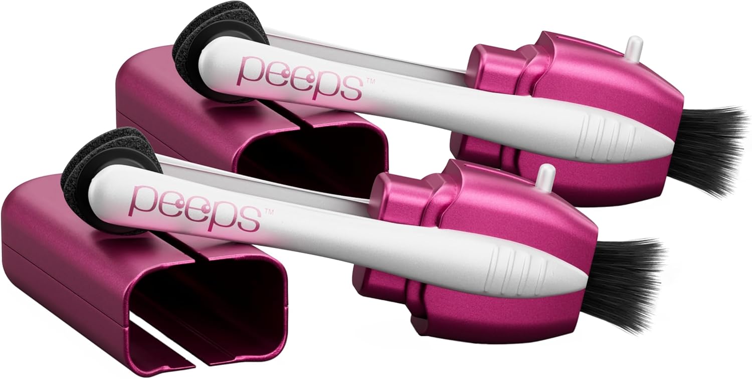 Peeps Glasses Cleaner - for Eyeglasses, Reading Glasses, and More - Lens Cleaner with Carbon Microfiber Tech - Soft Touch Pink - 2 Count (Pack of 1)