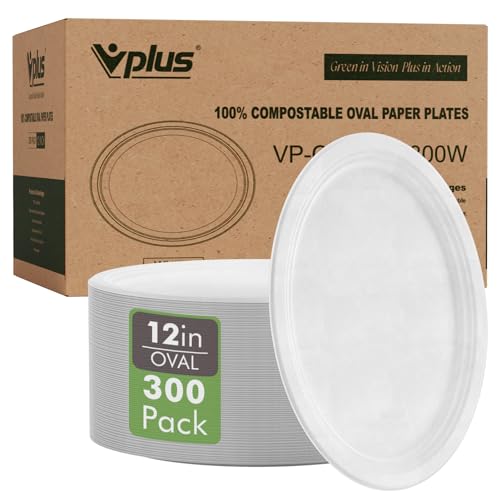 Vplus 300-Pack Bagasse Plates