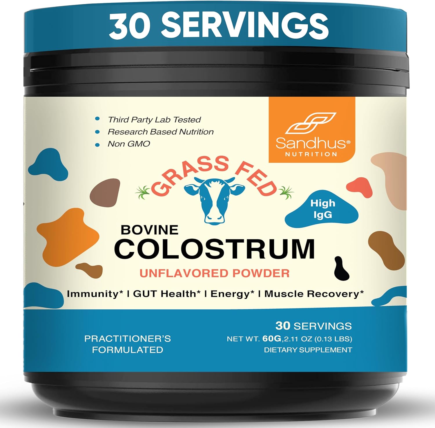 Sandhu's Grass Fed Bovine Colostrum Powder (30)