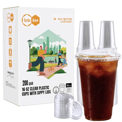 Turbo Bee 16 OZ 200 Sets Clear Plastic Cups