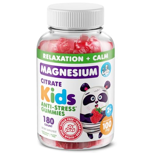 DR. MORITZ Sugar-Free Calm Magnesium Gummies for Kids and Adults - Non-GMO Magnesium Citrate Gummies - Raspberry Flavor - 1-Pack (180 Count)