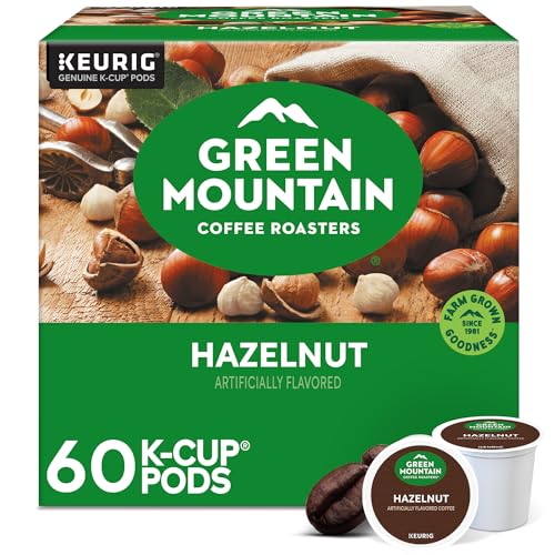 Green Mountain Coffee Roasters Hazelnut, Keurig Single Serve K-Cup Pods, Light Roast Coffee, 60 Count, (6 Packs of 10)