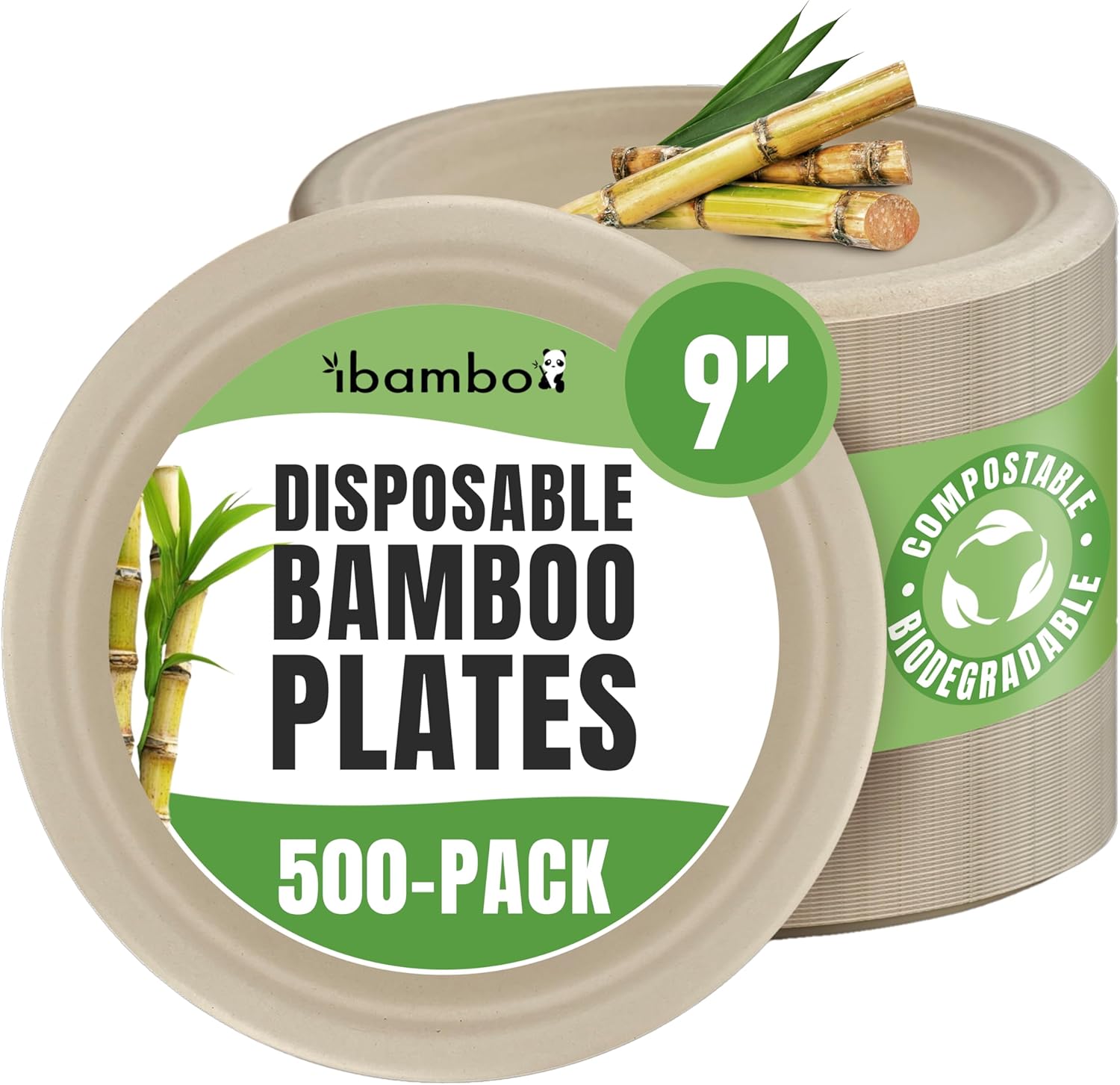 ibambo Bamboo Compostable 9" (500-Pack)
