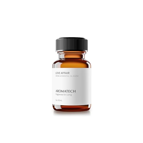 AromaTech Love Affair Aroma Essential Oil Blend: Luxury Hotel Inspired Aromatherapy with Jasmine, Saffron, Cedar & Amber for Ultrasonic Diffusers & Nebulizers - 2 fl oz, 60 mL