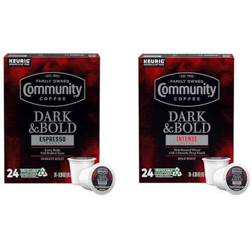 Community Coffee Dark & Bold Variety 48 Count Keurig K-Cup Coffee Pods, Extra Dark Roast, 48 Count (Pack of 1)