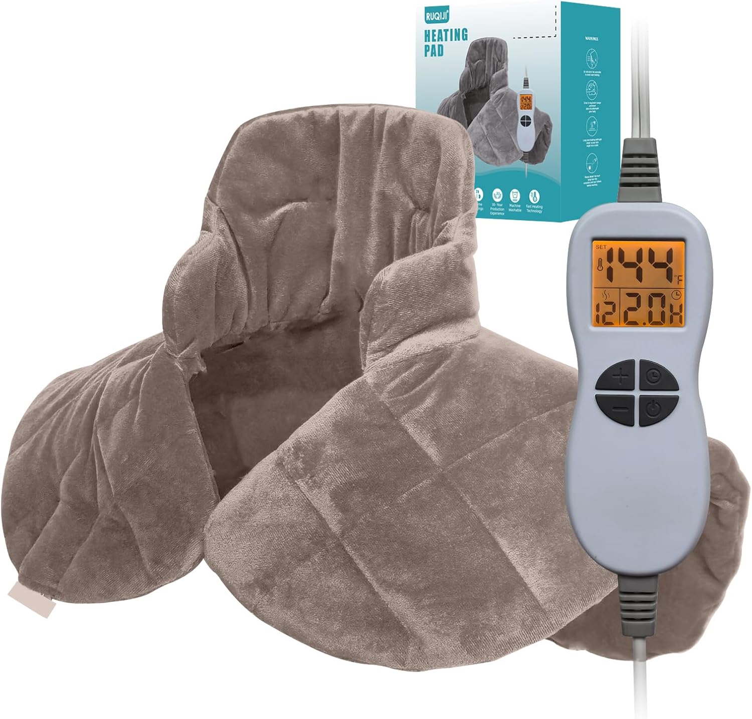 RUQIJI 19" x 24" Weighted Neck & Shoulder Heating Pad