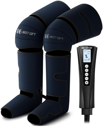 Gifts for Dad Mom Men Women Christmas Mothers Day, Fathers Day, Air Compression Massager with Heat for Foot, Leg, Calf, Thigh, Knee, Helpful for Vericose Veins, Muscle Fatigue, Cramps, Swelling, Edema