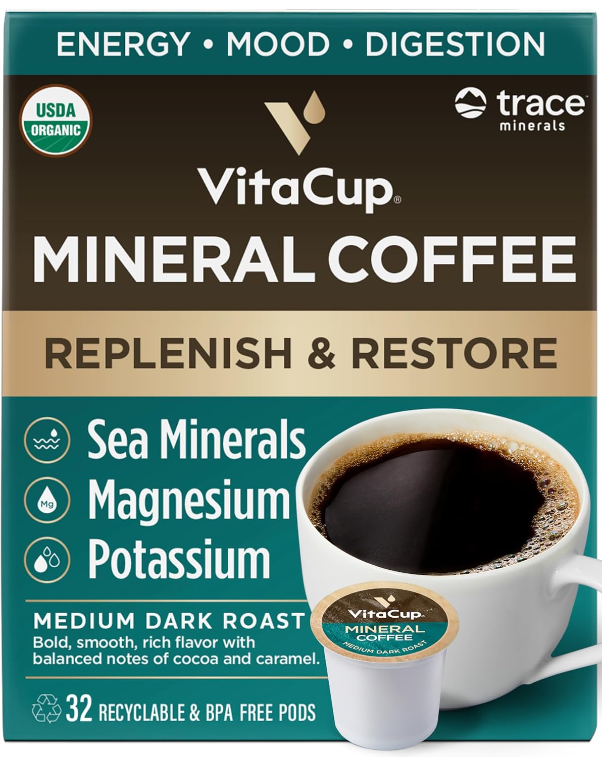 VitaCup Mineral Coffee Pods 32Ct