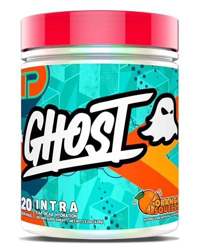 GHOST Intra Workout Powder, Orange Squeeze - BCAAs, & EAAs, Nootropics & Hydration - Essential & Branch Chain Amino Acids Supports Muscle Recovery & Focus - Pre, Intra & Post Workout Powders
