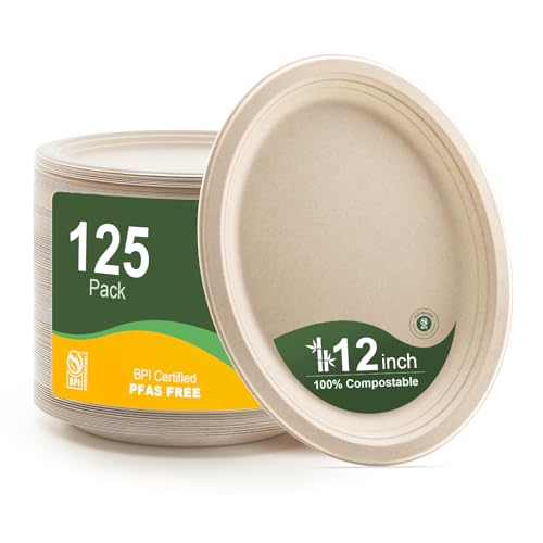 WELLIFE 12" Compostable Plates (125)