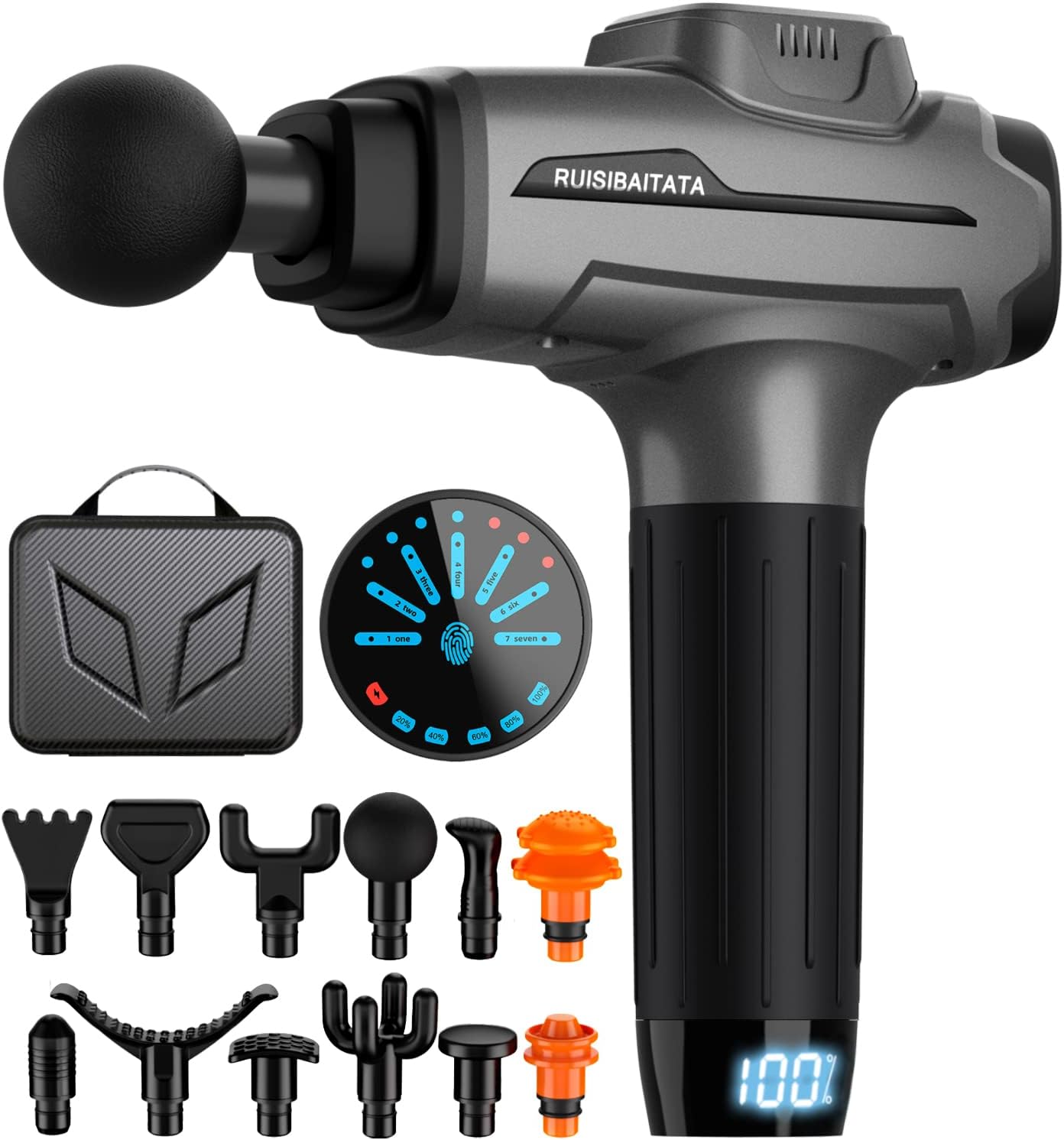DACORM Massage Gun, Deep Tissue Percussion Muscle Massage Gun for Athletes, Super Quiet Portable Electric Sport Massager, Handheld Deep Tissue Massager for Back Neck Leg (V-Gray)