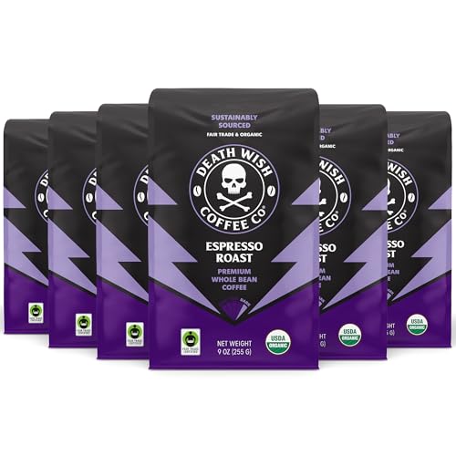Death Wish Coffee, Espresso Roast Whole Bean (9 oz, 6 pack)