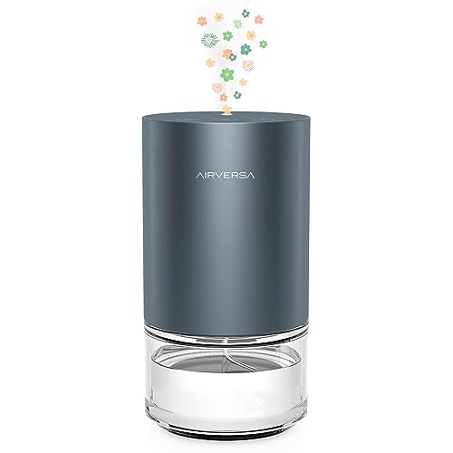 Essential Oil Diffuser Waterless Aromatherapy Diffusers for Home Large Room, Bedroom, Car, Office, Desk, Battery Operated, Small Diffuser for Pure Scent, 100mL Capacity, AN9 (Gray)