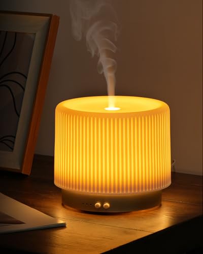 280ml Ceramic Essential Oil Diffuser,Ultrasonic Cool Mist Decorative Aromatherapy Diffuser with Auto Shut-Off,Quiet Operation,3 Timer Settings for Large Rooms,Home,Office,SPA,Yoga & Bedroom