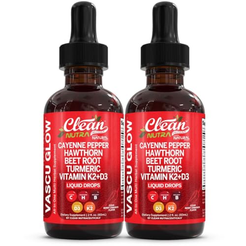 Clean Nutra Cayenne Pepper Drops Supplement Liquid + Hawthorn Berry, Vitamin D3 K2 Beet Root Powder, Ceylon Cinnamon, Turmeric Curcumin, Organic Panax Ginseng, Berberine Extract Organic (2)