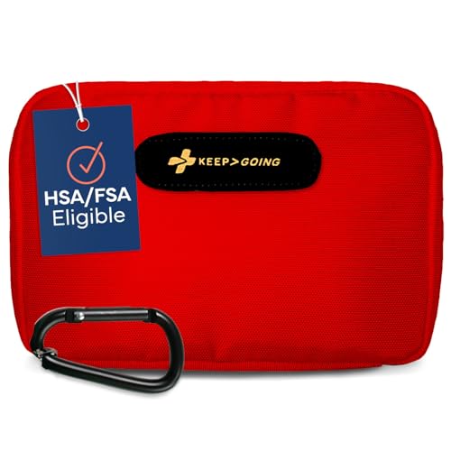 KeepGoing Travel First Aid Kit for Car, Home, Hiking, Camping and Outdoor Emergencies - First Aid Kit Travel Size TSA-Approved