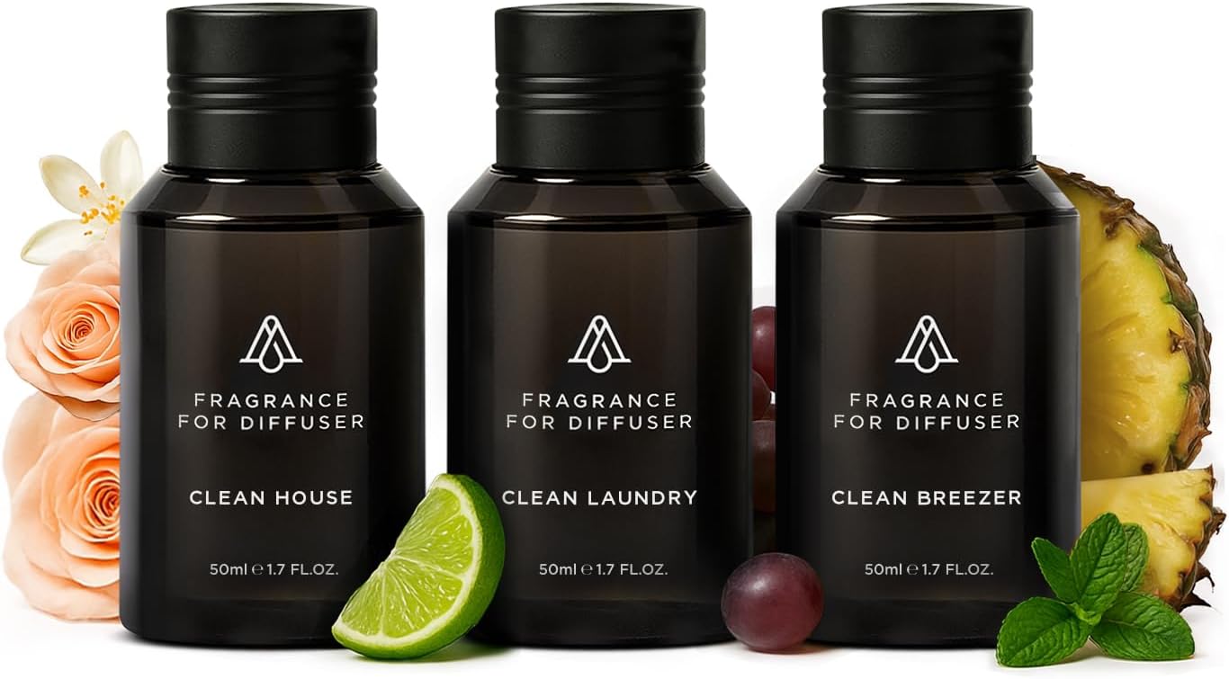 AromaPlan The 3 Bestsellers Clean Collection: Clean House, Clean Laundry and Clean Breeze -Gift Set-Luxury Aroma & Hotel Fragrance Diffuser Oil-USA Made (3 Pack/ 1.7 fl.oz (50 ml) / Bottle