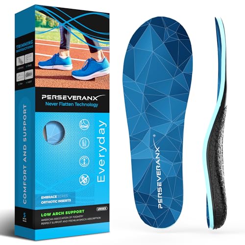 NASA Grade Plantar Fasciitis Insoles for Men & Women  Low Arch Support Inserts  Shoe Insoles for Work Boots, Plantar Fasciitis Relief, and Women Standing All Day