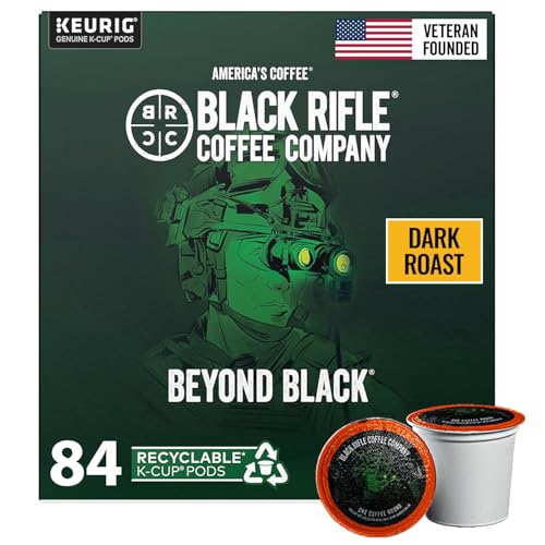 Black Rifle Coffee Company Dark Roast Coffee Pods  100% Arabica, Bold, Smoky Single-Serve K-Cup Compatible  Veteran-Founded Premium Coffee  Beyond Black  84 Count