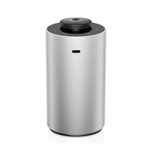 Waterless Essential Oil Diffuser for Home Aromatherapy Scent Diffusers with 3 Countdown Timer Settings or Timer-Off, 3 Mist Levels for Car Room Studio Office, ANX Premium Metal Silver