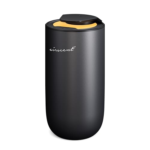 The AirScent Mini Waterless Diffuser for for Homes, Offices, Spas and Hotels - Titanium Black Finish - Fragrance Oil Aromatherapy Diffuser for Aesthetic Scenting -15 mL Capacity - Night Light Feature