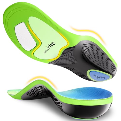 Plantar Fasciitis Insoles Shoe Inserts for Men Women, 240lbs Heavy Duty Arch Support Inserts for Pain Relief, Work Boot Orthotics Insoles for Standing All Day, S