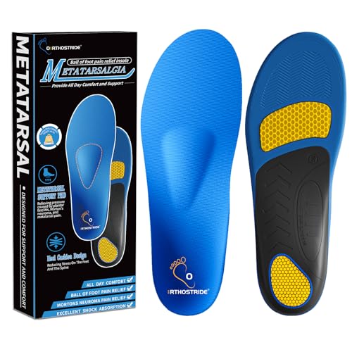Orthotic Insoles with Metatarsal Pads, Plantar Fasciitis Arch Support Inserts for Metatarsalgia, Morton's Neuroma, Ball of Foot Pain Relief, Man Women Insoles for Standing All Day-C