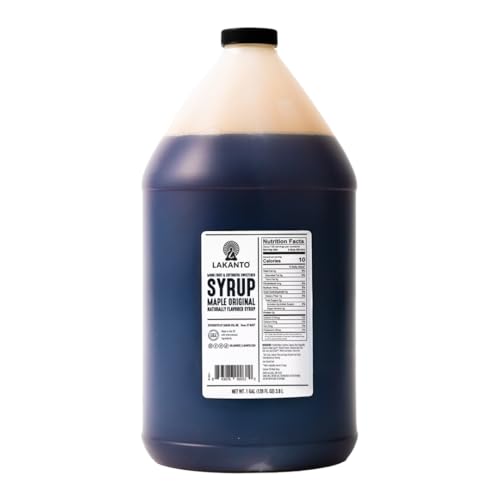 Lakanto Bulk Sugar Free Maple Syrup With Monk Fruit & Erythritol For Pancakes, Waffles, Oatmeal, Coffee, Tea, Granola, Frosting & Dressing, Zero Sugar, Keto, Vegan, Gluten Free (128 Fl Oz - Pack of 1)