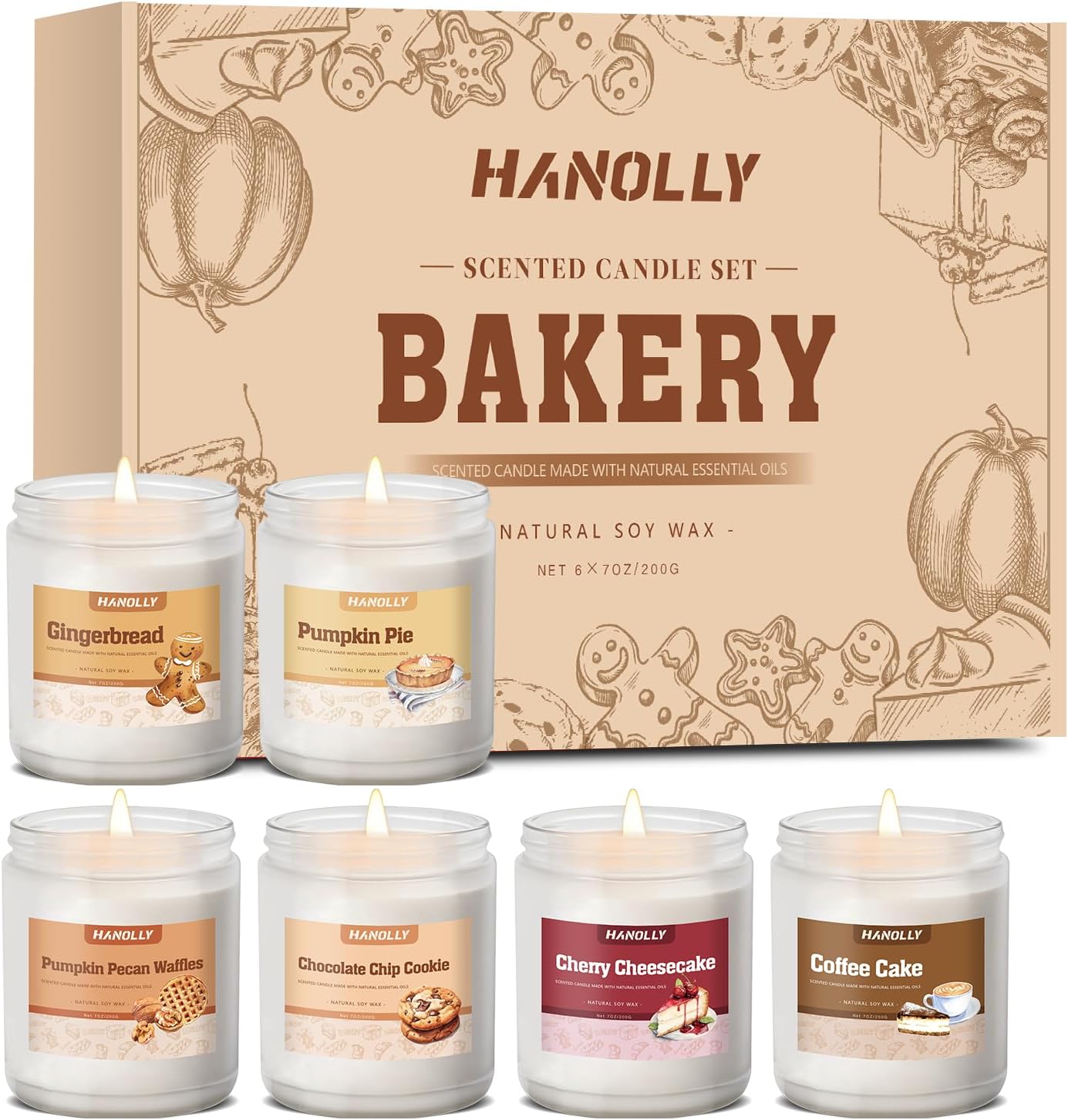 Hanolly Halloween Fall Candles Set