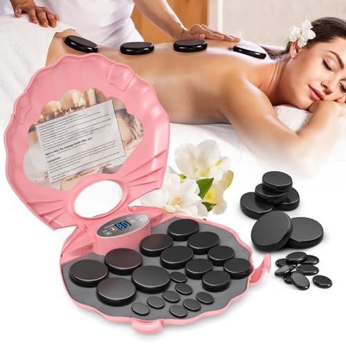 Hot Stones Massage Set, 20 Pcs Basalt Hot Stones with Heater Kit, Massage Stones for Professional or Home spa, Relaxing, Healing, Pain Relief